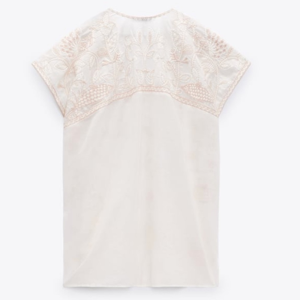 Zara embroidery flowy cotton dress - Picture 6 of 9